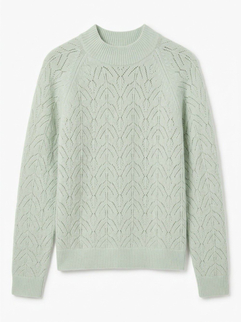 Uniqlo Light Mint Pointelle Crewneck Sweater